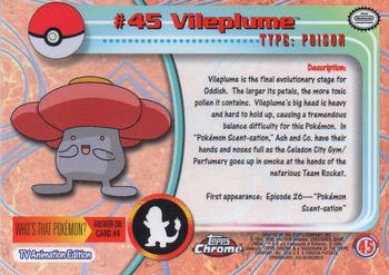 2000 Topps Chrome Pokemon #45 Vileplume Back