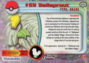 2000 Topps Chrome Pokemon #69 Bellsprout Back