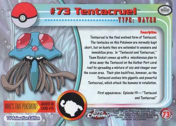2000 Topps Chrome Pokemon #73 Tentacruel Back