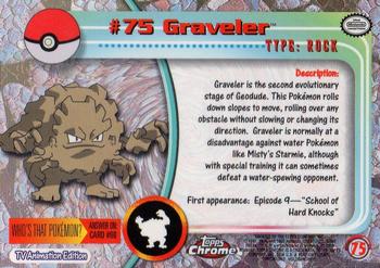 2000 Topps Chrome Pokemon #75 Graveler Back