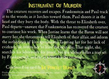 1995 Cornerstone Hammer Horror Series 1 #7 Instrument of Murder Back