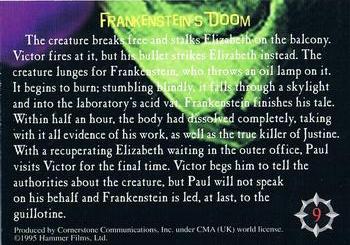 1995 Cornerstone Hammer Horror Series 1 #9 Frankenstein's Doom Back
