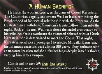 1995 Cornerstone Hammer Horror Series 1 #58 A Human Sacrifice Back