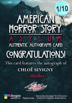 2016 Breygent American Horror Story Asylum - Autographs #ACS Chloë Sevigny Back