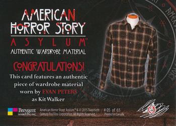 2016 Breygent American Horror Story Asylum - Wardrobe Materials #C3 Kit Walker Back