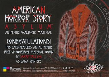 2016 Breygent American Horror Story Asylum - Wardrobe Materials #C12 Lana Winters Back