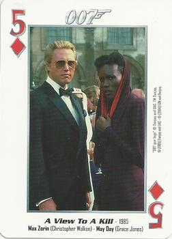 2004 James Bond 007 Playing Cards II #5♦ Max Zorin / Christopher Walken / May Day / Grace Jones Front
