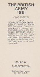 1976 Glengettie Tea The British Army 1815 #2 Royal Waggon Train Back