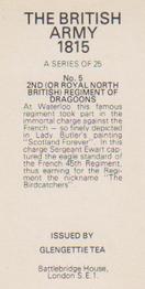 1976 Glengettie Tea The British Army 1815 #5 2nd (or Royal North British) Regiment of Dragoons Back