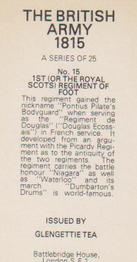 1976 Glengettie Tea The British Army 1815 #15 1st (or the Royal Scots) Regiment of Foot Back