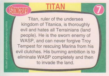 1993 Topps The Very Best of Stingray Thunderbirds Captain Scarlet #7 Titan Back