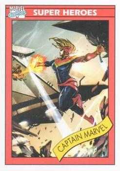2015 Fleer Retro Marvel - 1990 Impel Marvel Universe #5 Captain Marvel Front