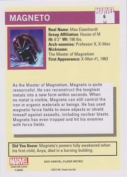 2015 Fleer Retro Marvel - 1990 Impel Marvel Universe #6 Magneto Back