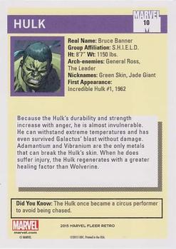 2015 Fleer Retro Marvel - 1990 Impel Marvel Universe #10 Hulk Back