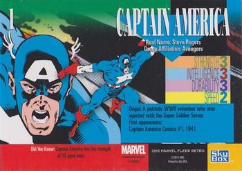 2015 Fleer Retro Marvel - 1993 Skybox Marvel Universe #1 Captain America Back