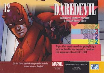 2015 Fleer Retro Marvel - 1993 Skybox Marvel Universe #12 Daredevil Back
