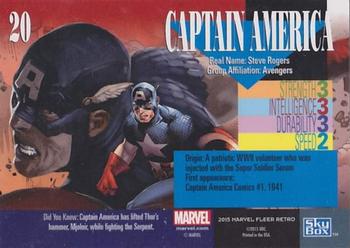 2015 Fleer Retro Marvel - 1993 Skybox Marvel Universe #20 Captain America Back