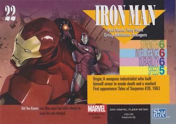 2015 Fleer Retro Marvel - 1993 Skybox Marvel Universe #22 Iron Man Back