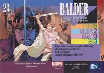 2015 Fleer Retro Marvel - 1993 Skybox Marvel Universe #23 Balder Back