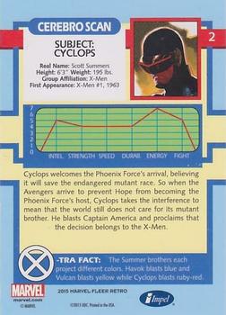 2015 Fleer Retro Marvel - 1992 Impel Uncanny X-Men #2 Cyclops Back