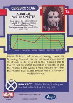 2015 Fleer Retro Marvel - 1992 Impel Uncanny X-Men #12 Mister Sinister Back