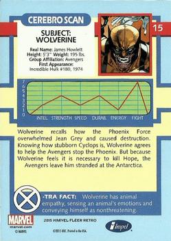 2015 Fleer Retro Marvel - 1992 Impel Uncanny X-Men #15 Wolverine Back