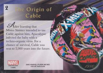 2015 Fleer Retro Marvel - 1994 Flair Origins #2 Cable Back