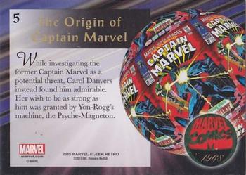 2015 Fleer Retro Marvel - 1994 Flair Origins #5 Captain Marvel Back