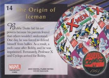 2015 Fleer Retro Marvel - 1994 Flair Origins #14 Iceman Back