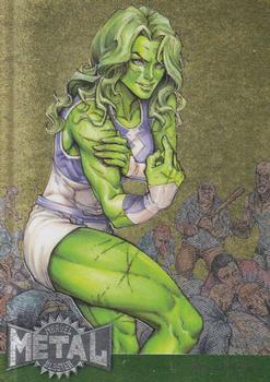2015 Fleer Retro Marvel - 1995 Flair Marvel Metal Blaster #32 She-Hulk Front