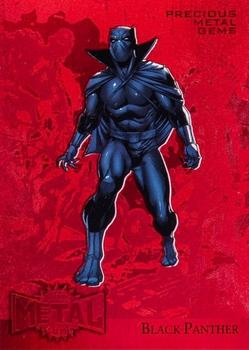 2015 Fleer Retro Marvel - 1995 Flair Marvel Metal Blaster Precious Metal Gems Red #2 Black Panther Front