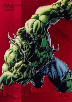 2015 Fleer Retro Marvel - 1995 Flair Marvel Metal Blaster Precious Metal Gems Red #20 Hulk Front