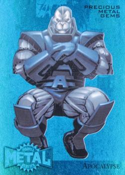 2015 Fleer Retro Marvel - 1995 Flair Marvel Metal Blaster Precious Metal Gems Blue #3 Apocalypse Front