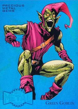 2015 Fleer Retro Marvel - 1995 Flair Marvel Metal Blaster Precious Metal Gems Blue #15 Green Goblin Front