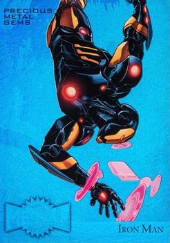 2015 Fleer Retro Marvel - 1995 Flair Marvel Metal Blaster Precious Metal Gems Blue #23 Iron Man Front