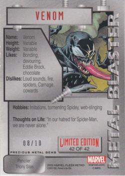 2015 Fleer Retro Marvel - 1995 Flair Marvel Metal Blaster Precious Metal Gems Green #42 Venom Back