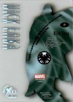 2015 Fleer Retro Marvel - 1999 Skybox EX Century Acetate #17 Nick Fury Back