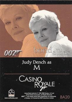 2008 Rittenhouse James Bond In Motion - Bond Allies #BA20 Judy Dench as M Back