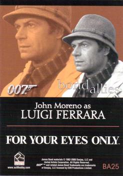2008 Rittenhouse James Bond In Motion - Bond Allies #BA25 John Moreno as Luigi Ferrara Back