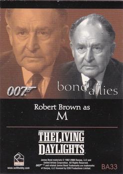 2008 Rittenhouse James Bond In Motion - Bond Allies #BA33 Robert Brown as M Back