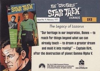 2004 Rittenhouse The Quotable Star Trek Original Series - Comic Books #GK9 Captain Kirk Back