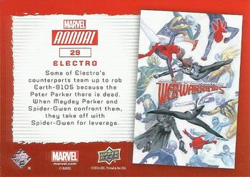 2016 Upper Deck Marvel Annual - Gold #29 Electro Back