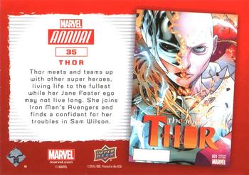 2016 Upper Deck Marvel Annual - Gold #35 Thor Back