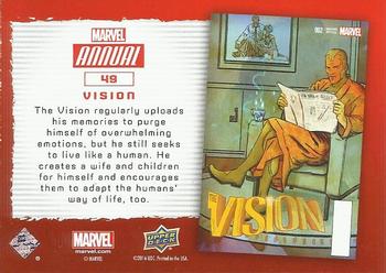 2016 Upper Deck Marvel Annual - Gold #49 Vision Back