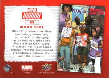2016 Upper Deck Marvel Annual - Gold #63 Moon Girl Back