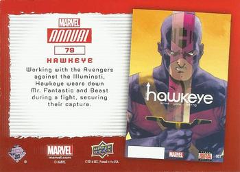 2016 Upper Deck Marvel Annual - Gold #79 Hawkeye Back