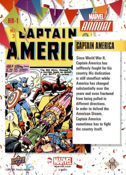 2016 Upper Deck Marvel Annual - Happy Birthday #HB-1 Captain America Back