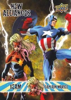 2016 Upper Deck Marvel Annual - New Alliances: Team Captain Marvel / Iron Man #NA-2 Captain America / Captain Marvel Front