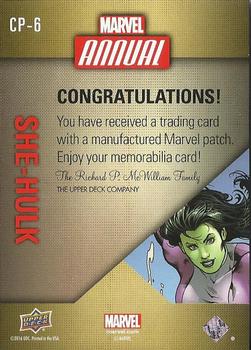 2016 Upper Deck Marvel Annual - Single Character Patch #CP-6 She-Hulk Back