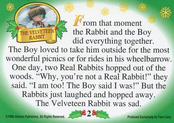 1995 Fleer Christmas - The Velveteen Rabbit #2 From that moment the Rabbit and... Back